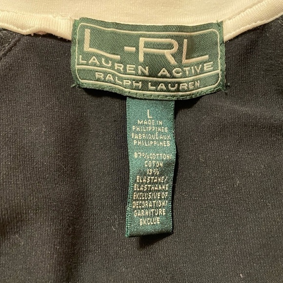 Lauren Ralph Lauren Activewear Full Zip Black Sweatshirt Jacket Long Sleeves L - Picture 10 of 10